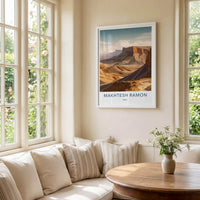 Makhtesh Ramon Poster - Israel Travel Art - Vast Desert Landscape Home Decor