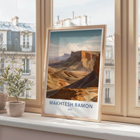 Makhtesh Ramon Poster - Israel Travel Art - Vast Desert Landscape Home Decor