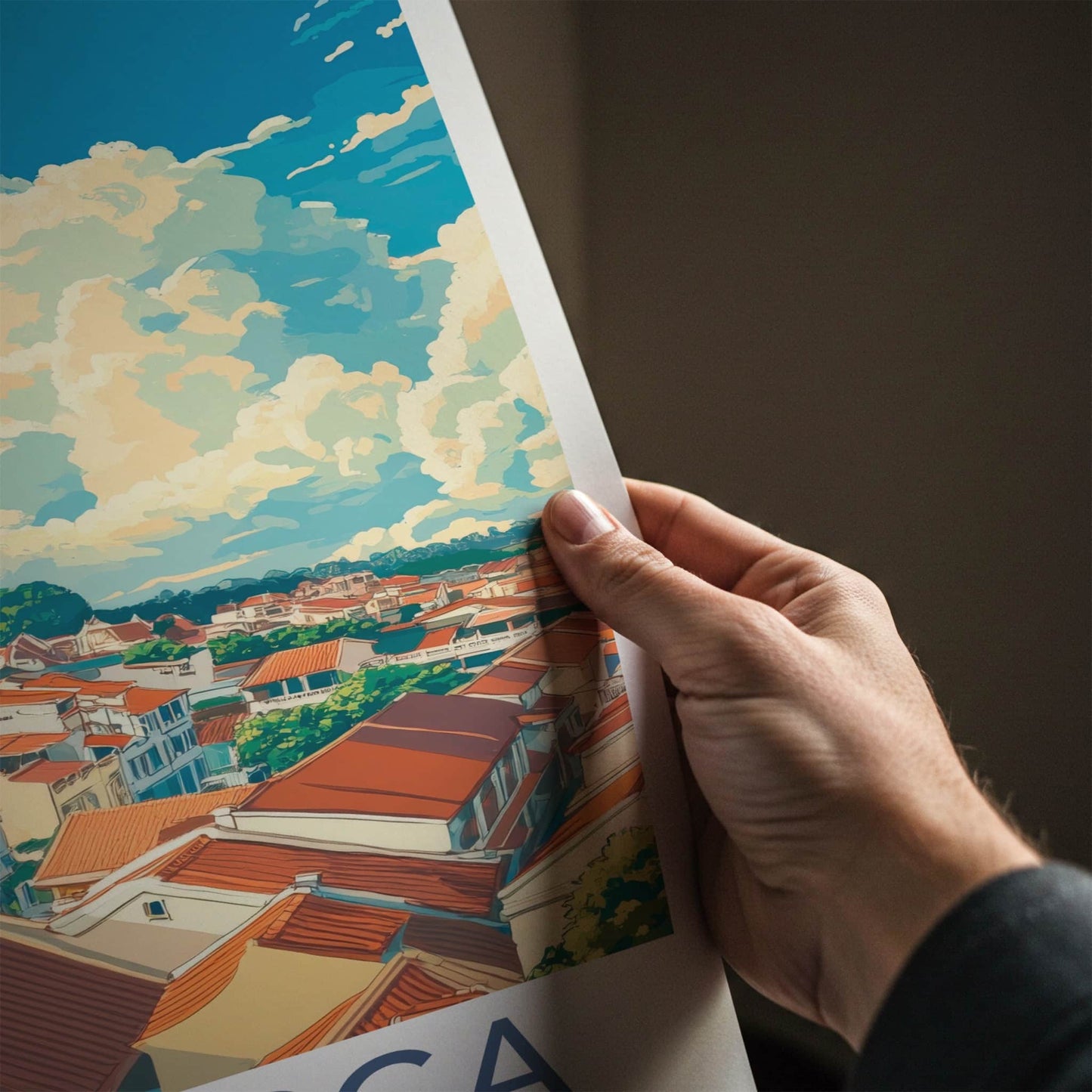 Malacca Poster - Malaysia Travel Art - Historic Rooftops Skyline Home Decor