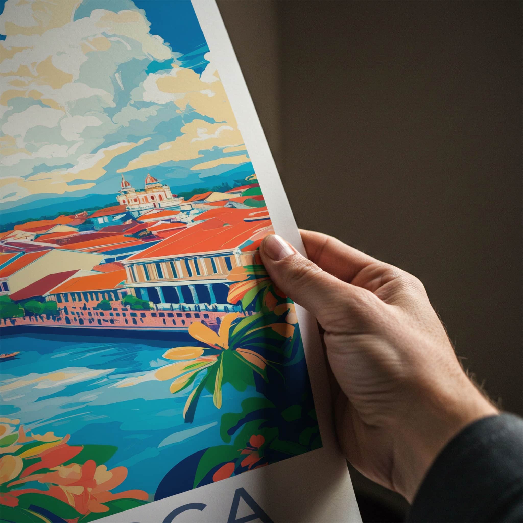 Malacca Poster - Malaysia Travel Art - Vibrant Cityscape River Home Decor
