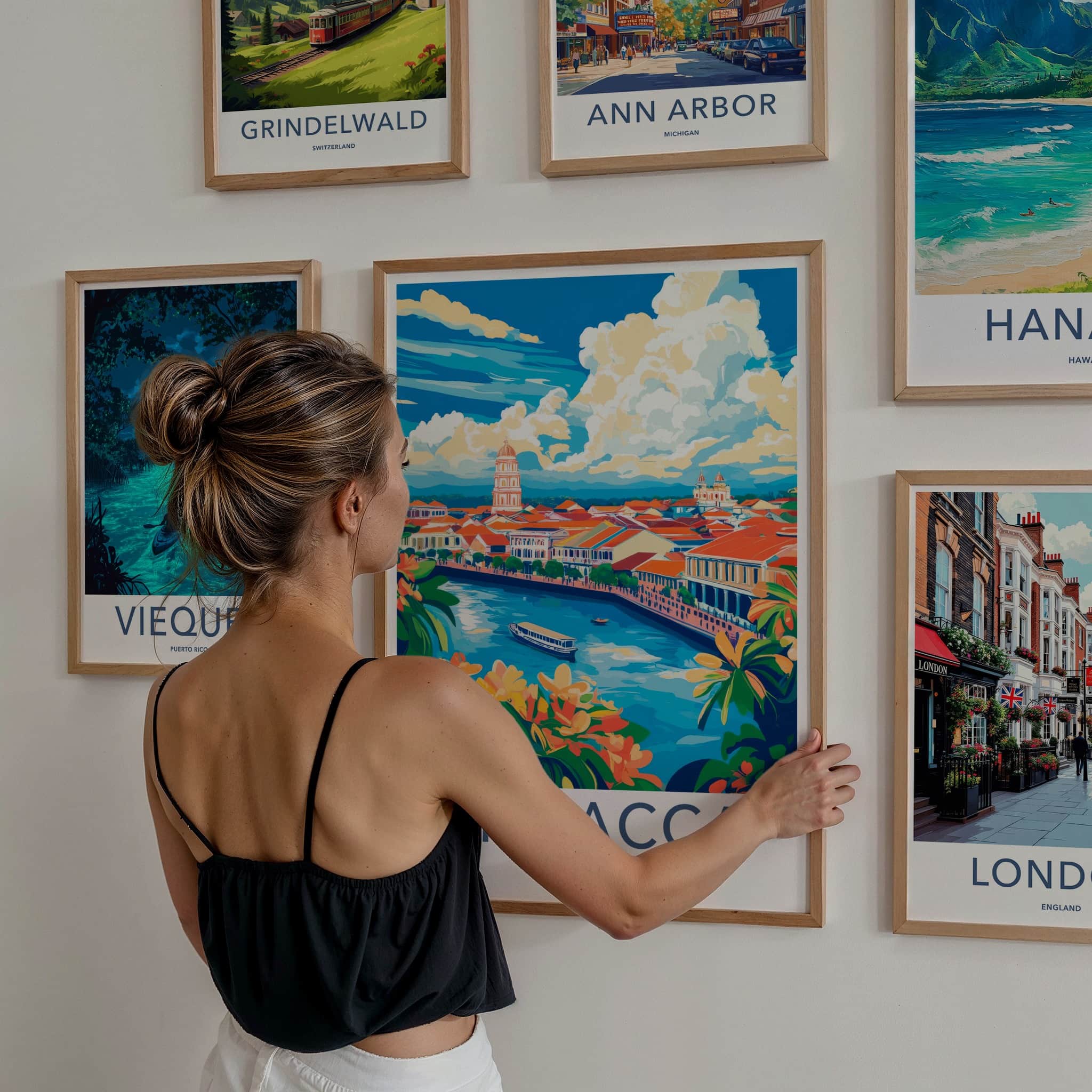 Malacca Poster - Malaysia Travel Art - Vibrant Cityscape River Home Decor
