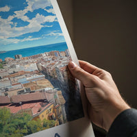 Malaga Poster - Spain Travel Art - Historic City Seascape Home Decor