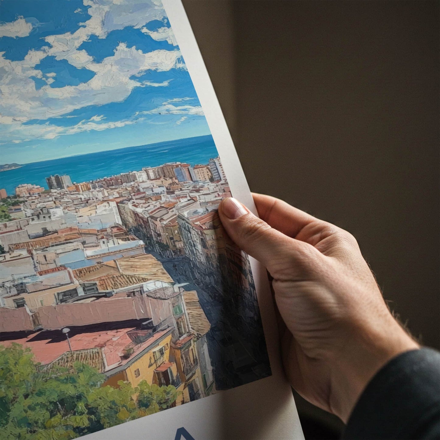 Malaga Poster - Spain Travel Art - Historic City Seascape Home Decor