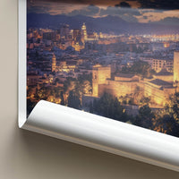 Malaga Poster - Spain Travel Art - Starry Castle City Home Decor