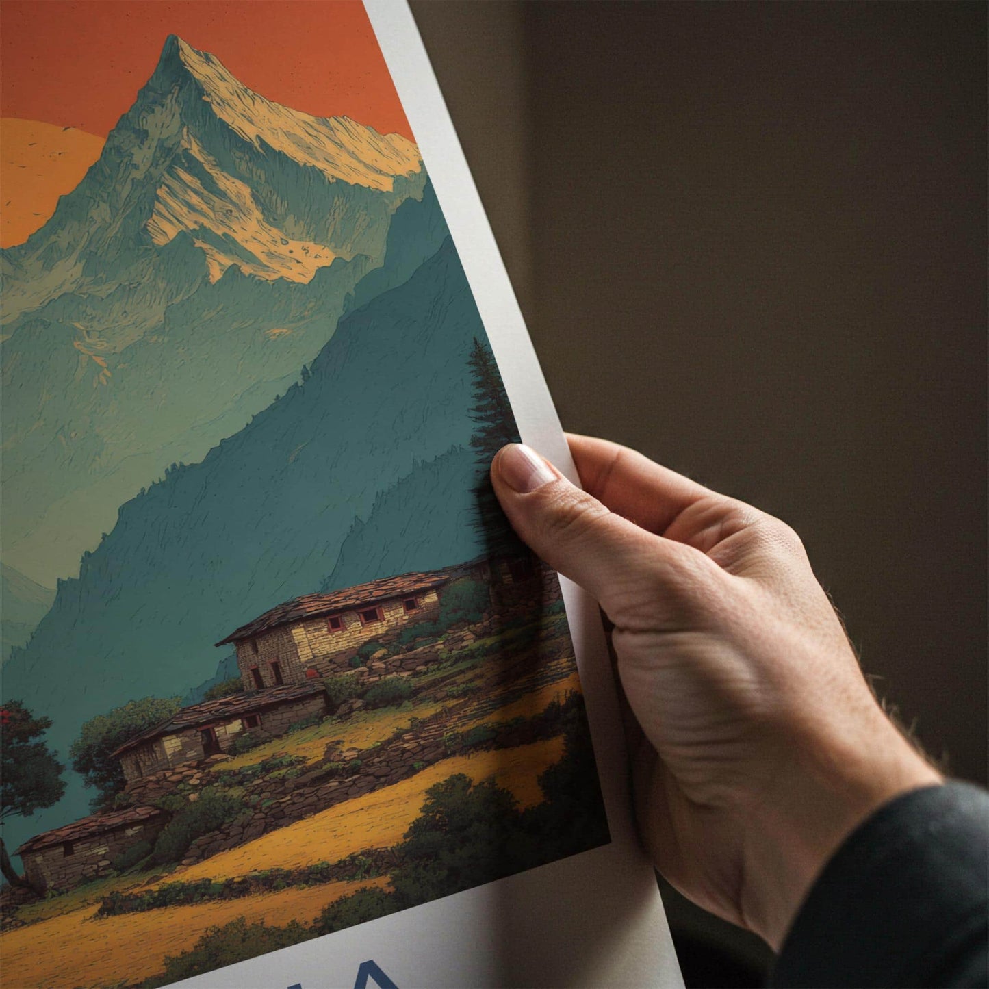 Malana Poster - India Travel Art - Himachal Mountain Village Home Decor