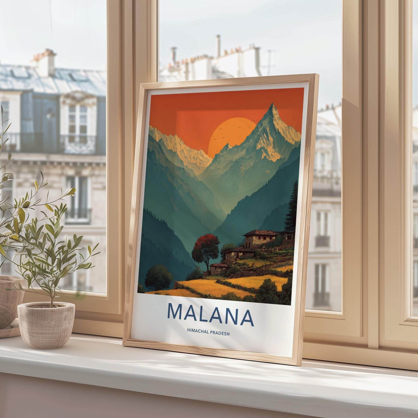 Malana Poster - India Travel Art - Himachal Mountain Village Home Decor