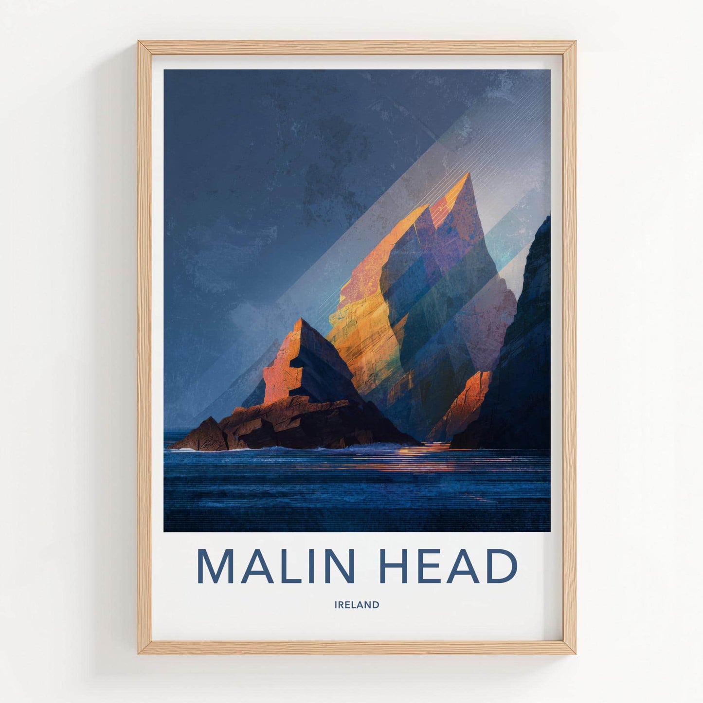 Malin Head Poster - Ireland Travel Art - Ocean Rock Structures Home Decor
