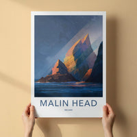 Malin Head Poster - Ireland Travel Art - Ocean Rock Structures Home Decor