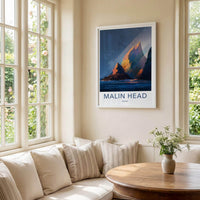 Malin Head Poster - Ireland Travel Art - Ocean Rock Structures Home Decor