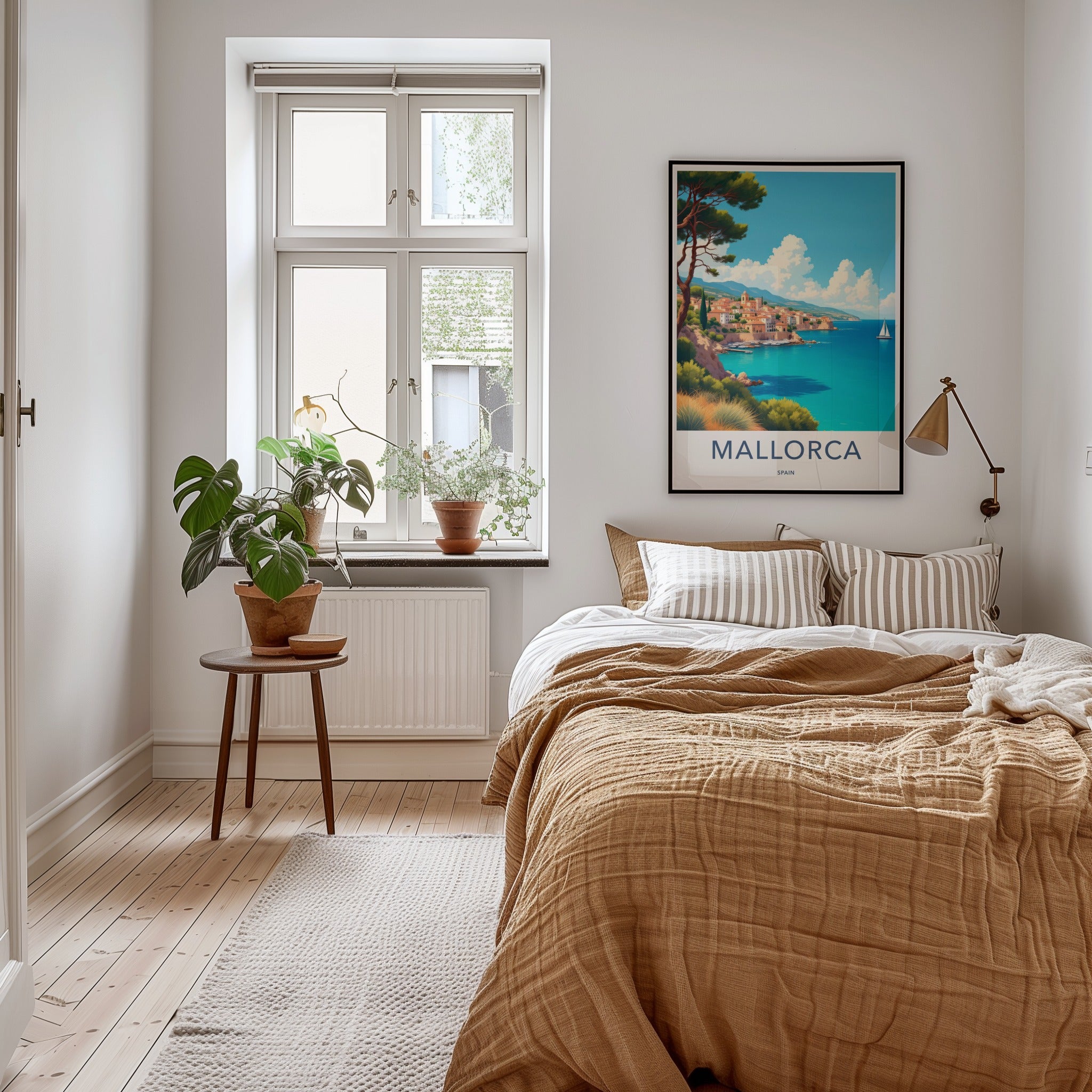 Mallorca Poster - Spain Travel Art - Scenic Coastal Village Wall Decor