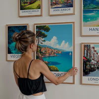 Mallorca Poster - Spain Travel Art - Scenic Coastal Village Wall Decor