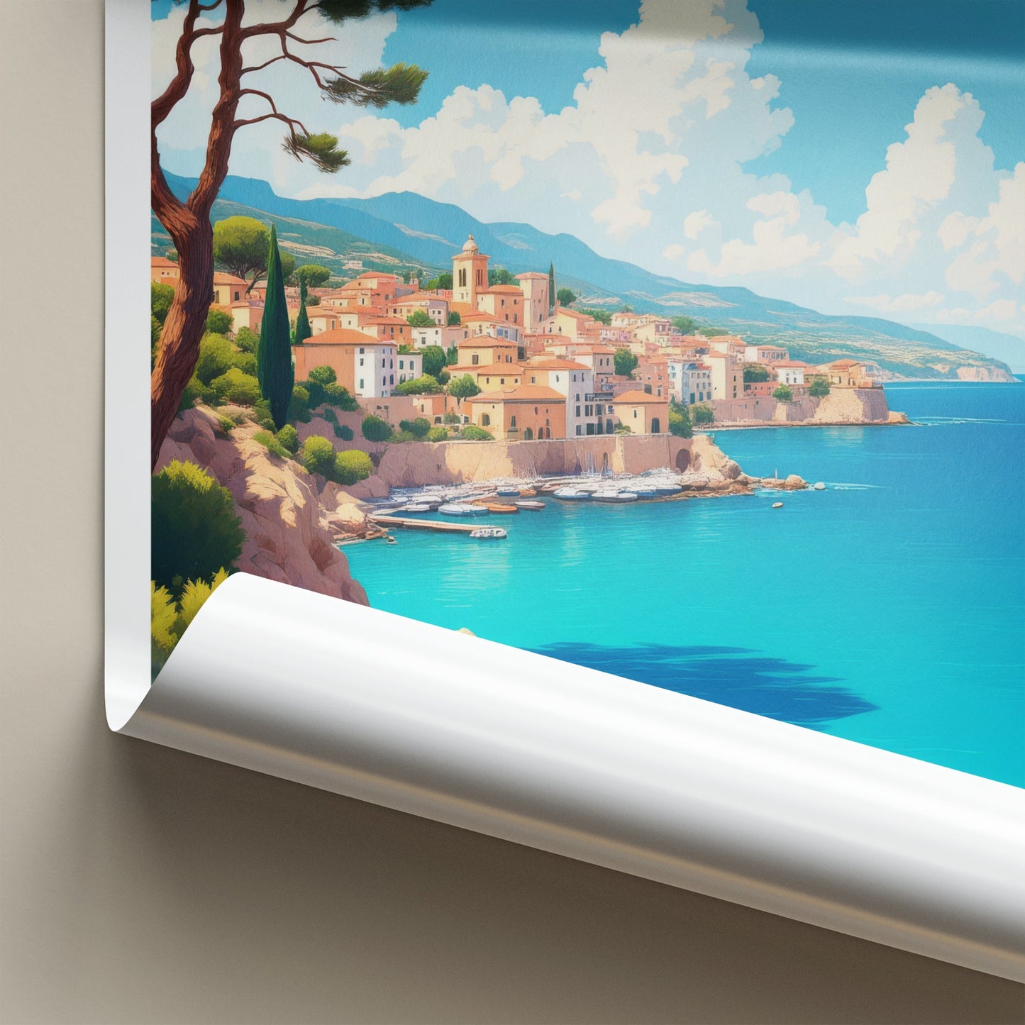 Mallorca Poster - Spain Travel Art - Scenic Coastal Village Wall Decor