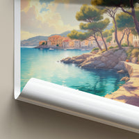 Mallorca Poster - Spain Travel Art - Sunny Coastal Buildings Home Decor