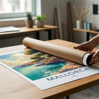 Mallorca Poster - Spain Travel Art - Sunny Coastal Buildings Home Decor
