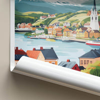 Malmo Poster - Sweden Travel Art - Scenic Waterfront Village Home Decor