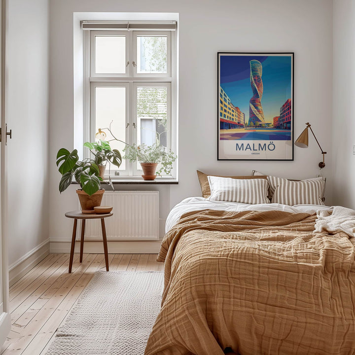 Malmo Poster - Sweden Travel Art - Turning Torso Building Wall Decor
