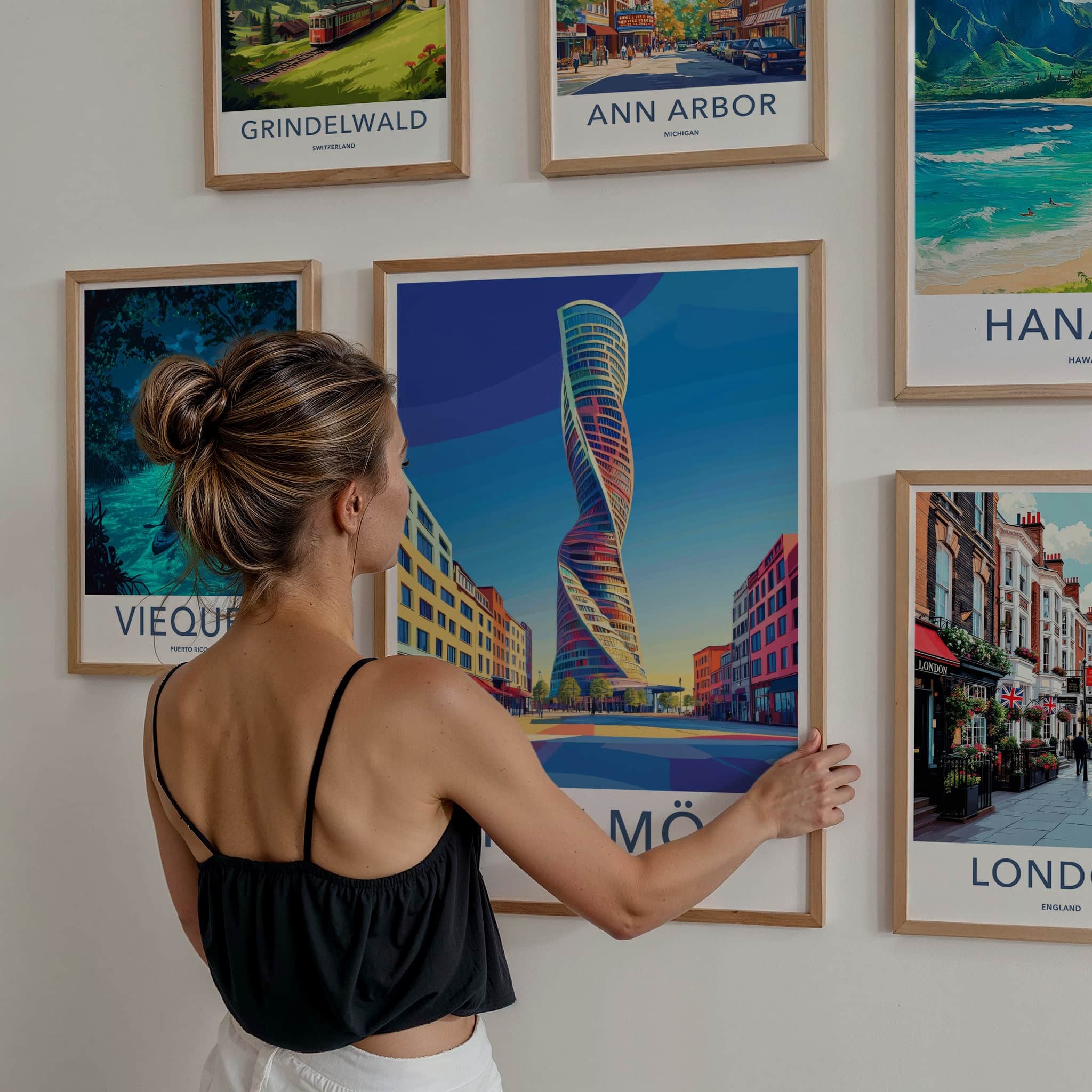Malmo Poster - Sweden Travel Art - Turning Torso Building Wall Decor
