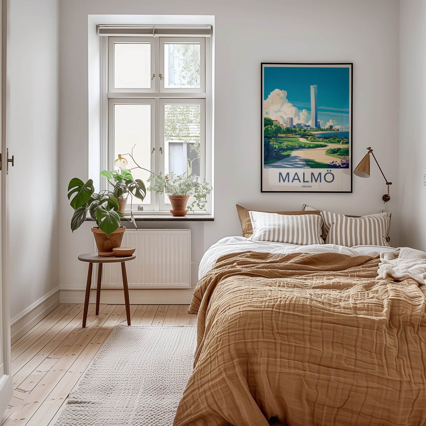 Malmo Poster - Sweden Travel Print - Architectural Waterfront Park Lounge Decor