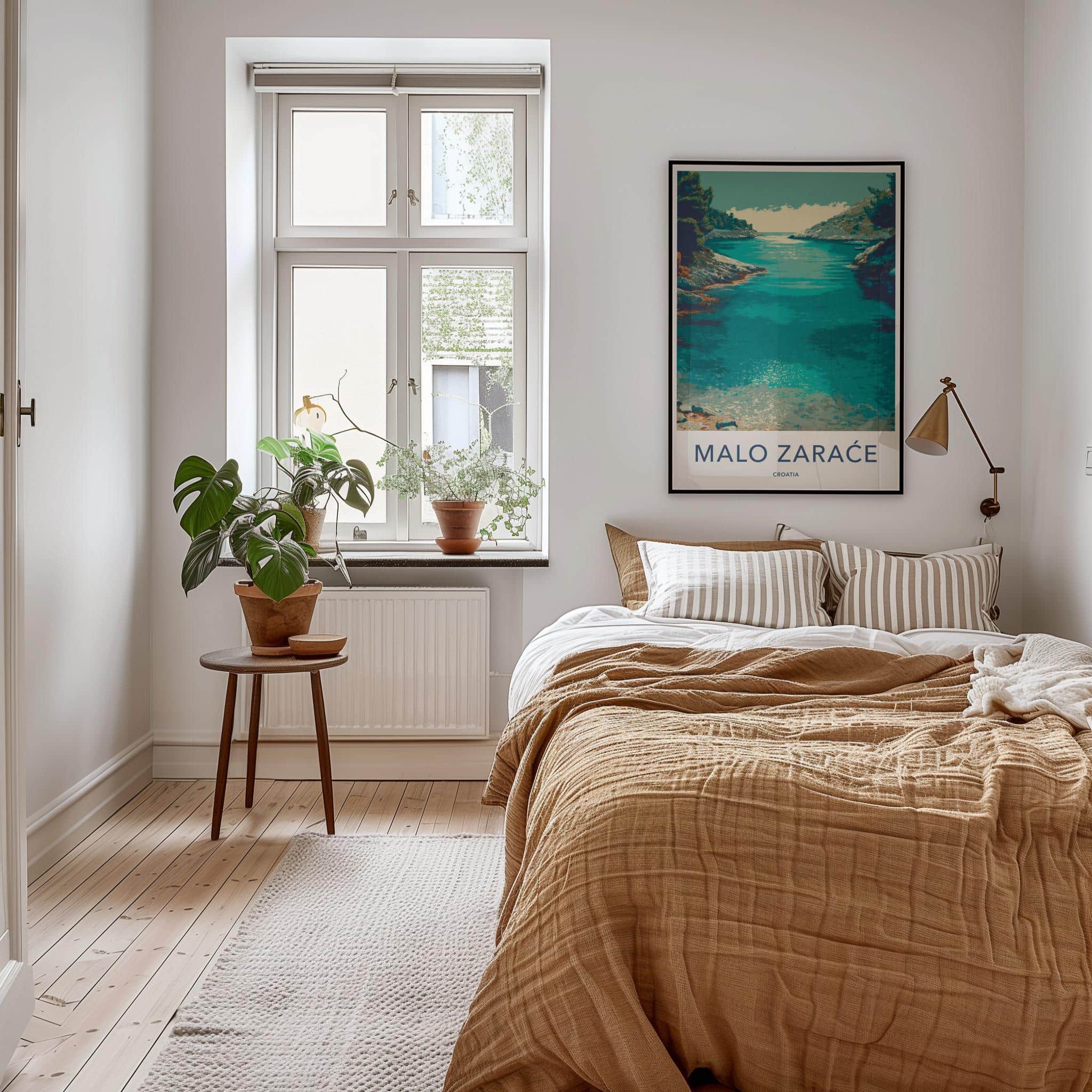 Malo Zarace Poster - Croatia Travel Art - Coastal Cove Boats Wall Decor