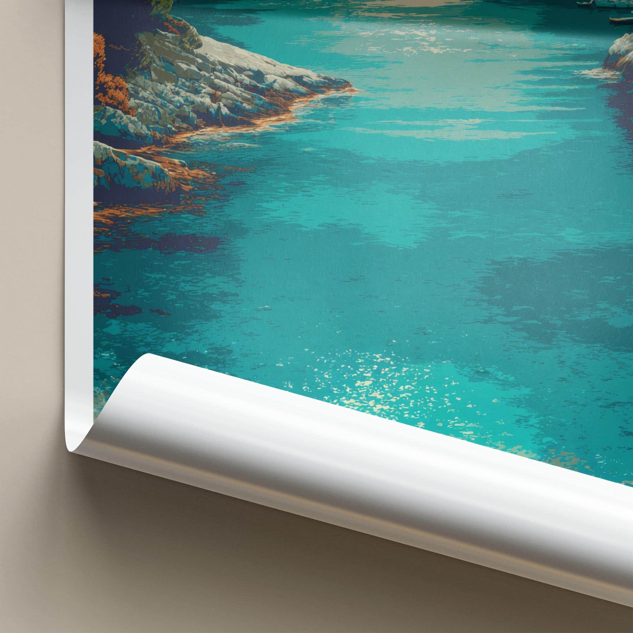 Malo Zarace Poster - Croatia Travel Art - Coastal Cove Boats Wall Decor