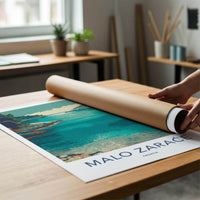Malo Zarace Poster - Croatia Travel Art - Coastal Cove Boats Wall Decor