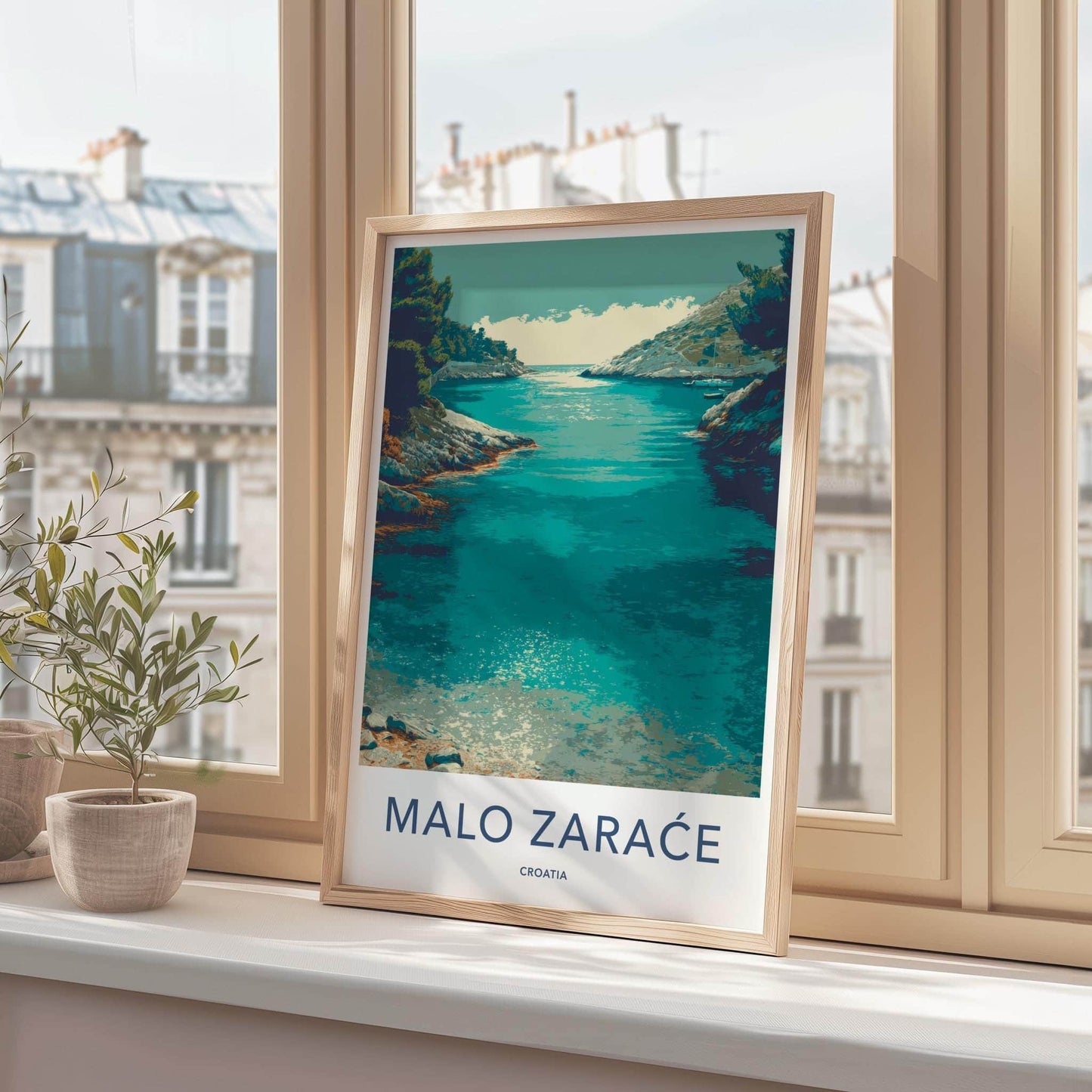 Malo Zarace Poster - Croatia Travel Art - Coastal Cove Boats Wall Decor