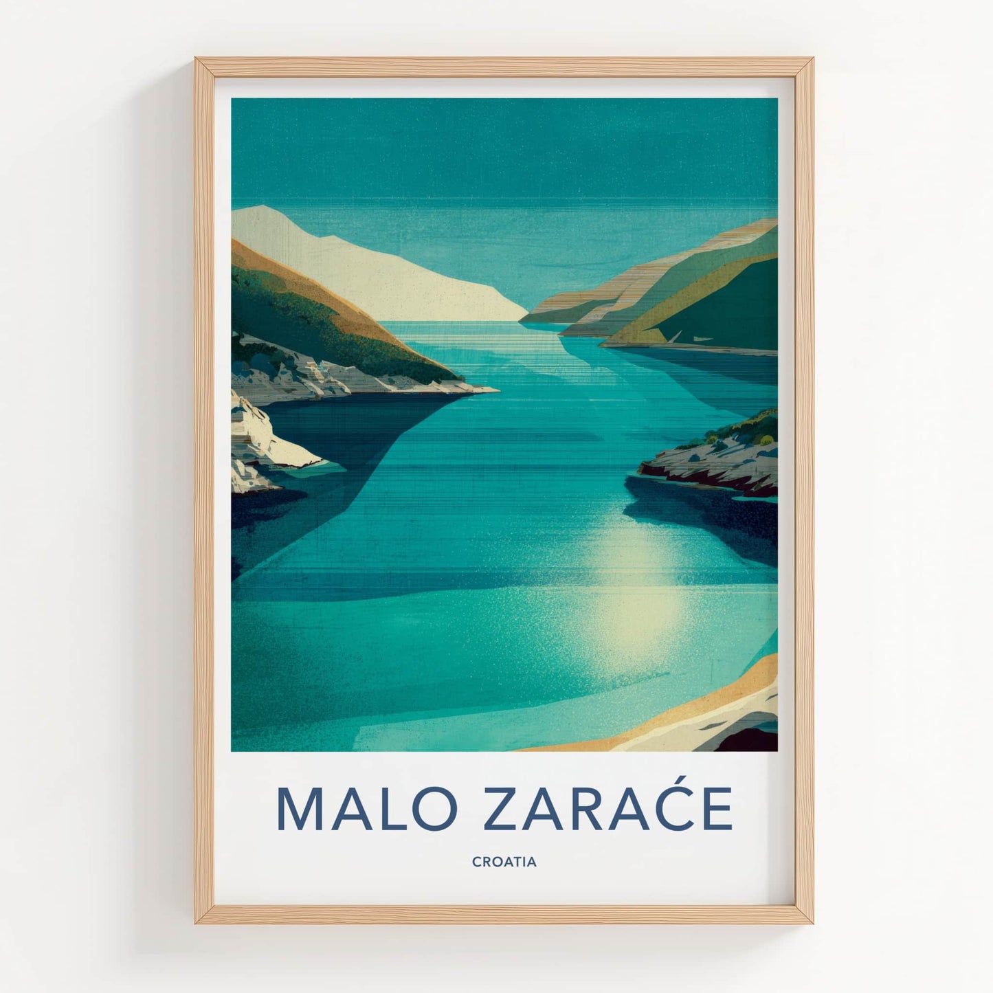 Malo Zarace Poster - Croatia Travel Art - Serene Blue Waters Home Decor