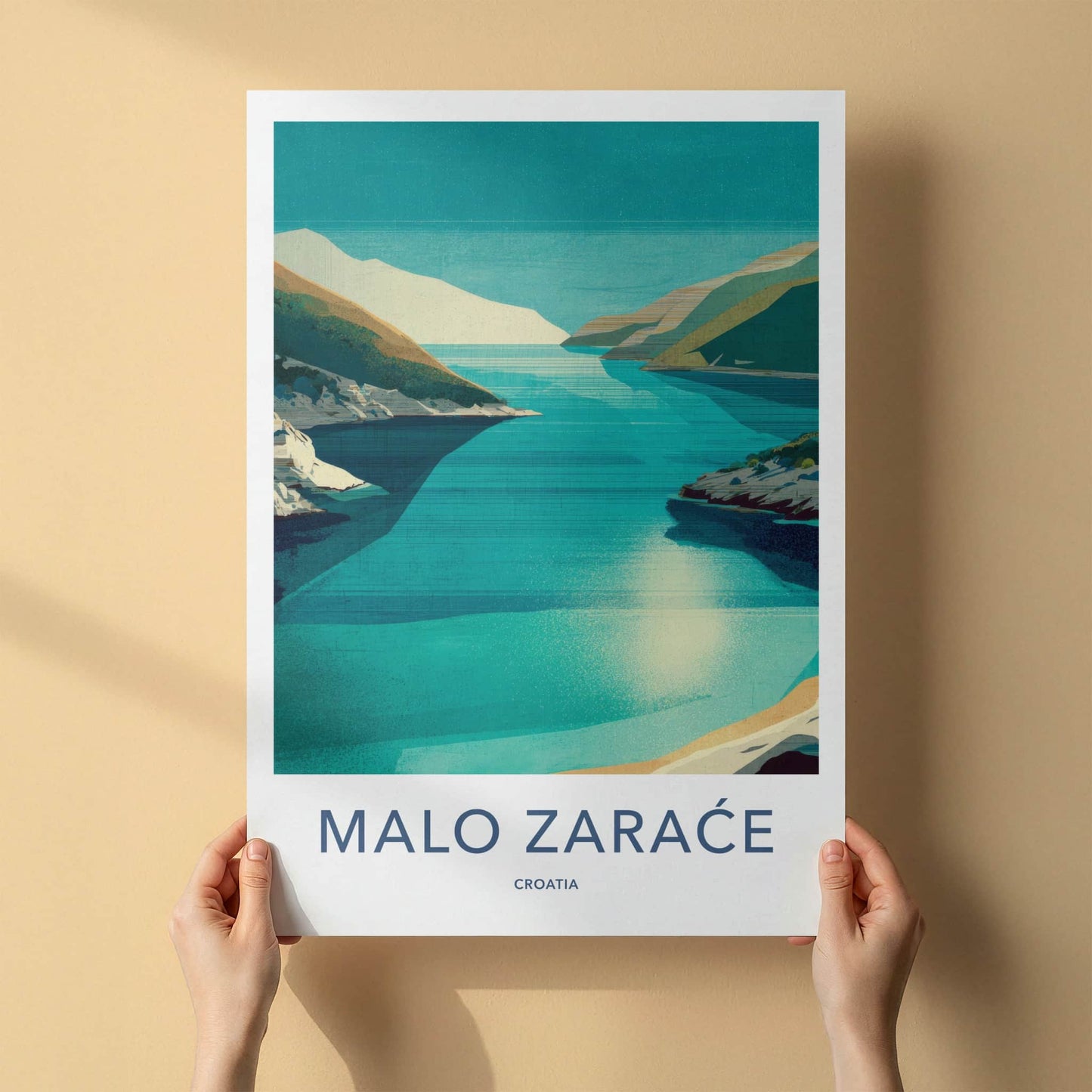 Malo Zarace Poster - Croatia Travel Art - Serene Blue Waters Home Decor