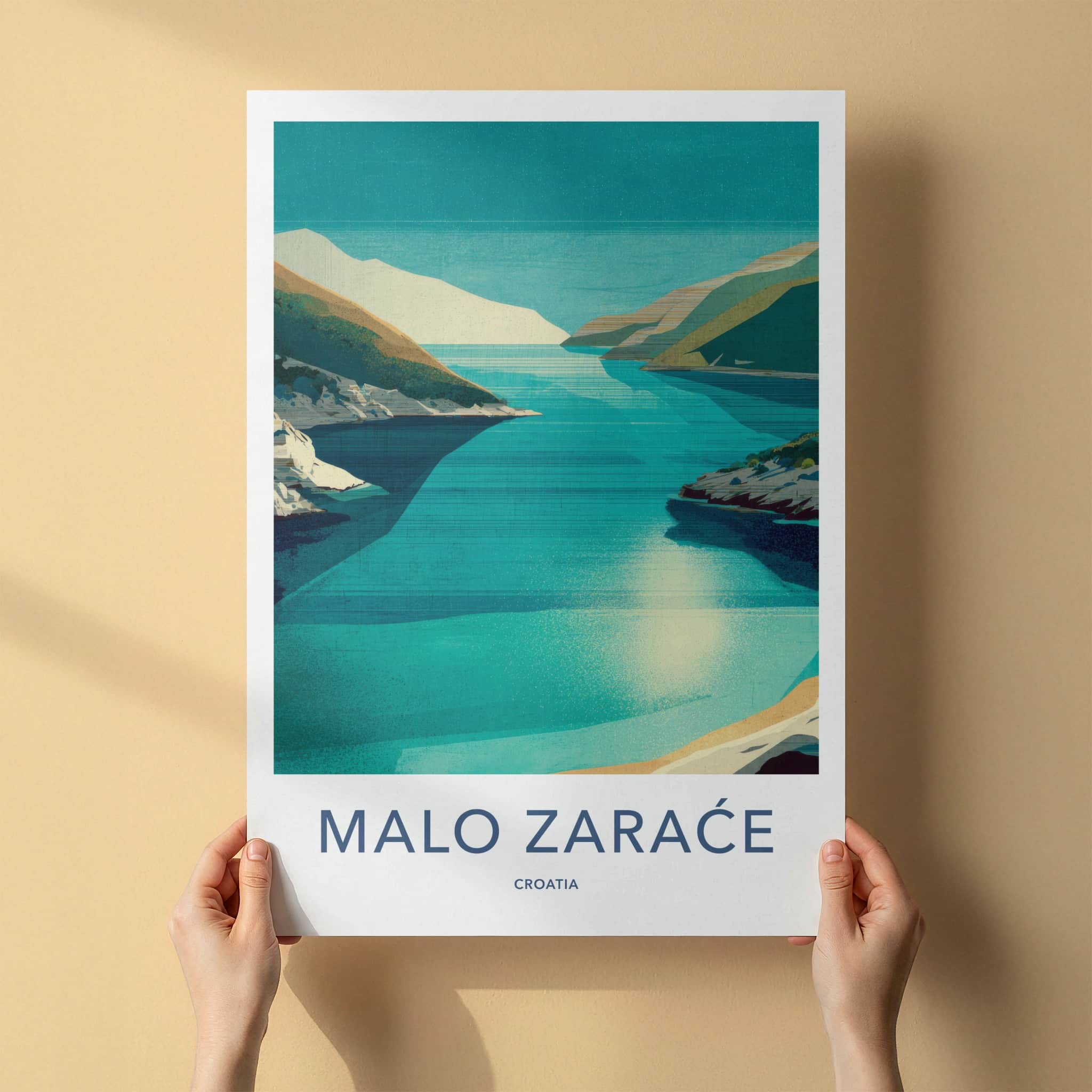 Malo Zarace Poster - Croatia Travel Art - Serene Blue Waters Home Decor