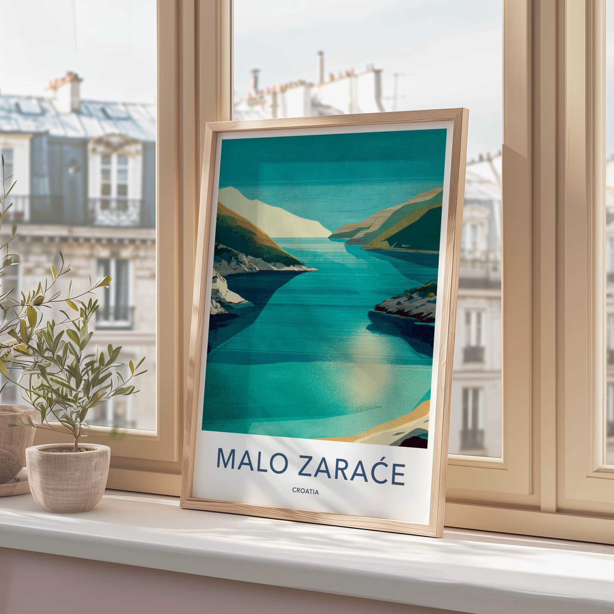 Malo Zarace Poster - Croatia Travel Art - Serene Blue Waters Home Decor