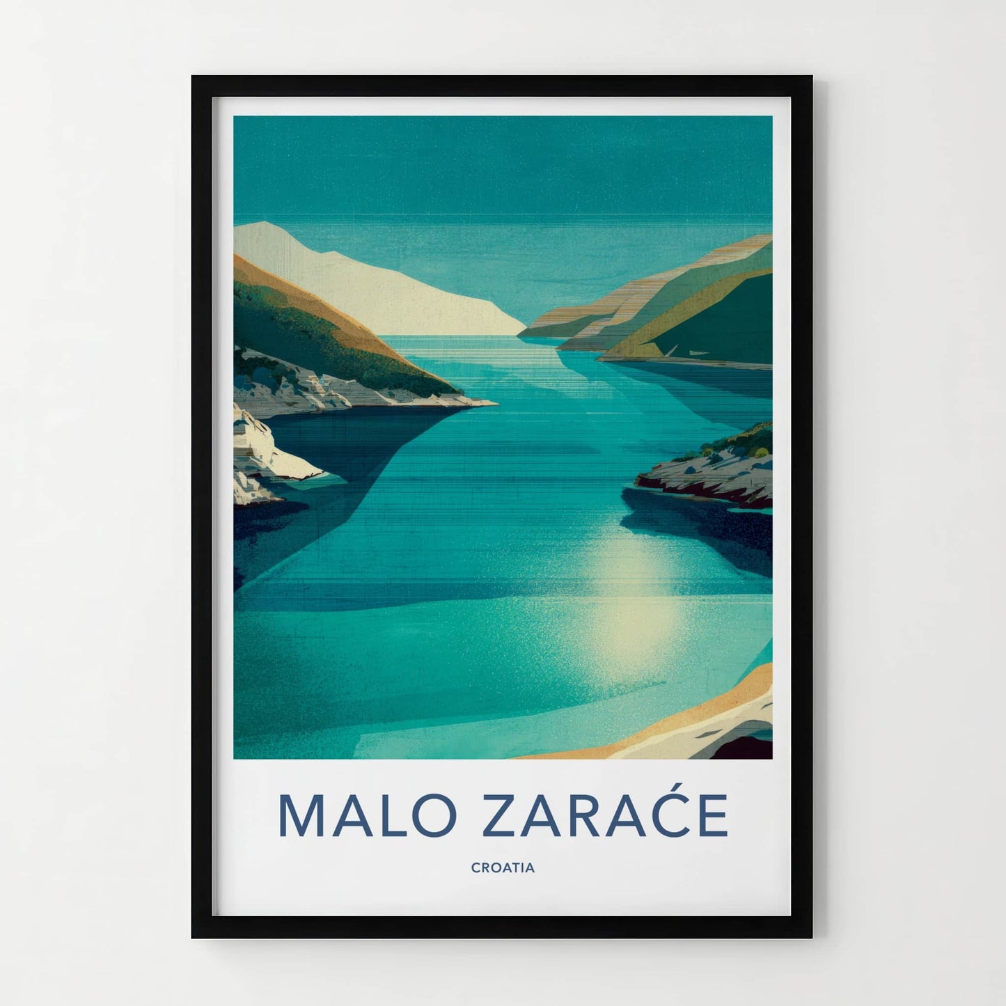 Malo Zarace Poster - Croatia Travel Art - Serene Blue Waters Home Decor
