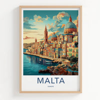 Malta Poster - Malta Framed Print - Coastal City Domes Gallery Art