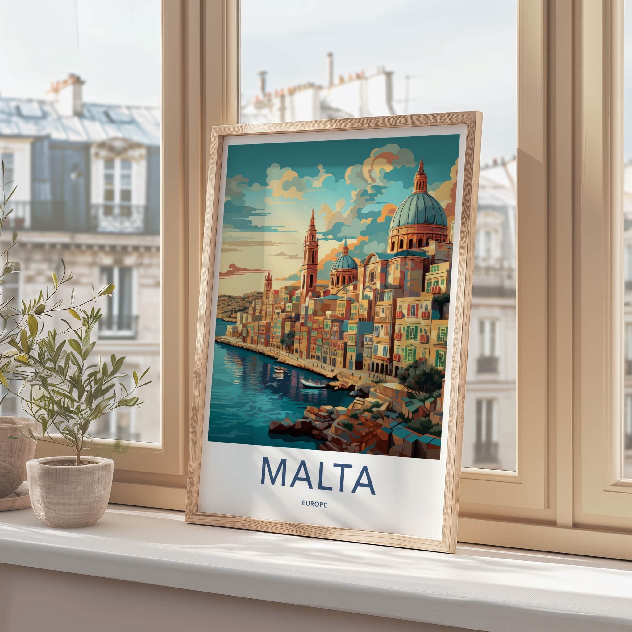 Malta Poster - Malta Framed Print - Coastal City Domes Gallery Art