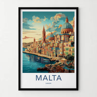Malta Poster - Malta Framed Print - Coastal City Domes Gallery Art
