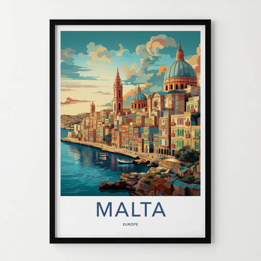 Malta Poster - Malta Framed Print - Coastal City Domes Gallery Art