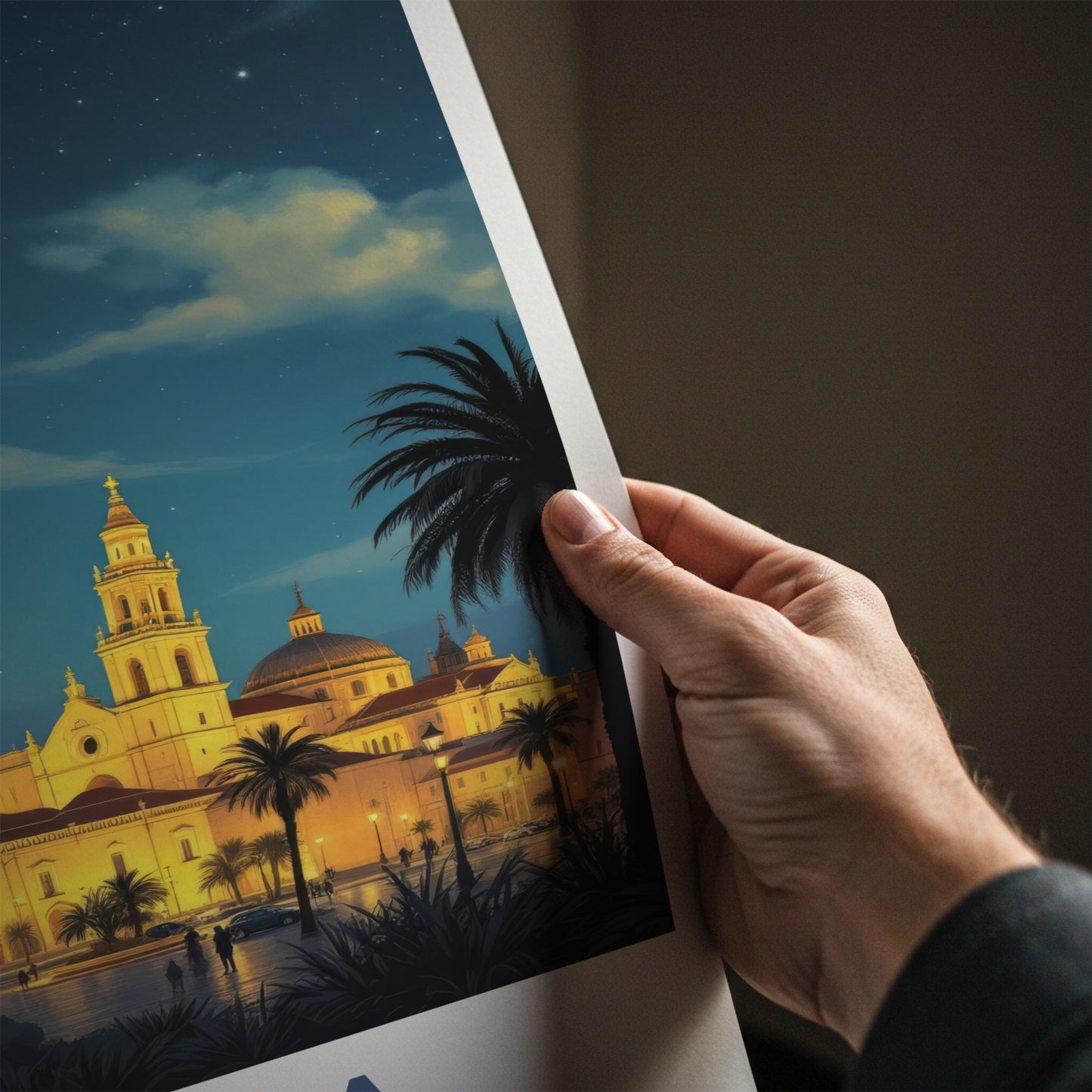 Malta Poster - Malta Framed Print - Grand Cathedral Nightscape Gallery Art