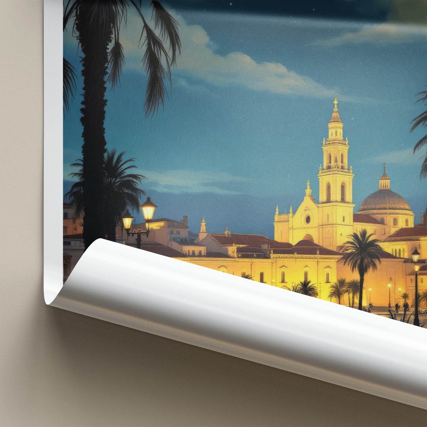 Malta Poster - Malta Framed Print - Grand Cathedral Nightscape Gallery Art