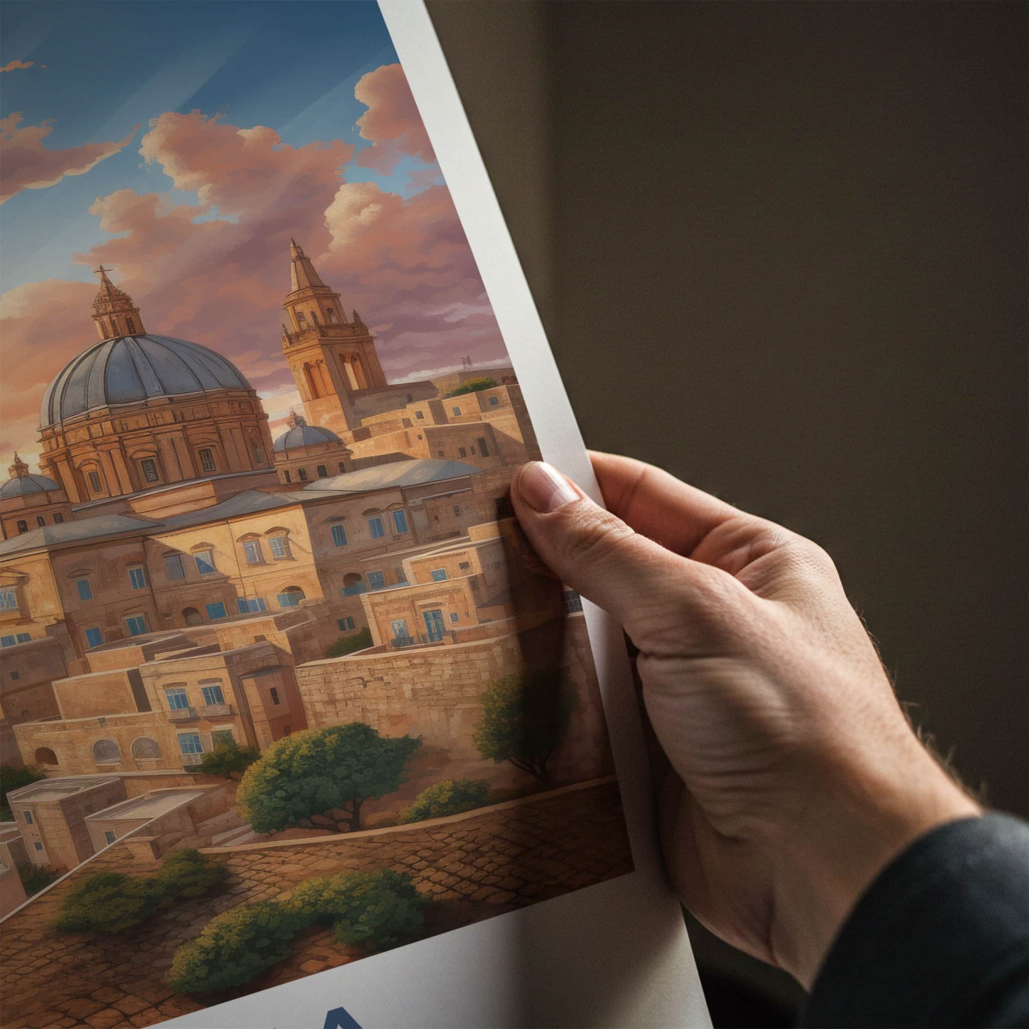 Malta Poster - Malta Travel Art - Golden Hour Cityscape Home Decor