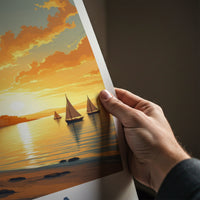 Malta Poster - Malta Travel Art - Golden Sunset Sailing Boats Wall Decor