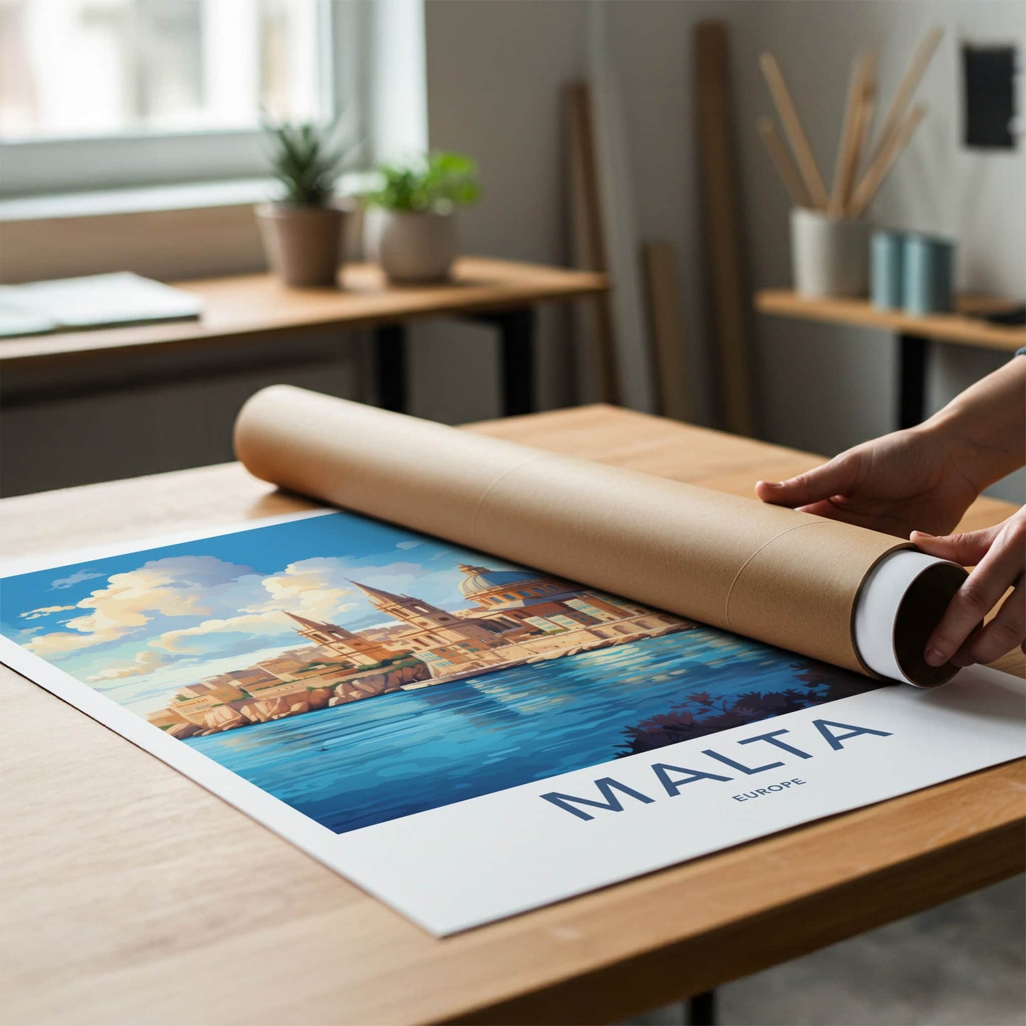 Malta Poster - Malta Travel Art - Valletta Harbor City Home Decor