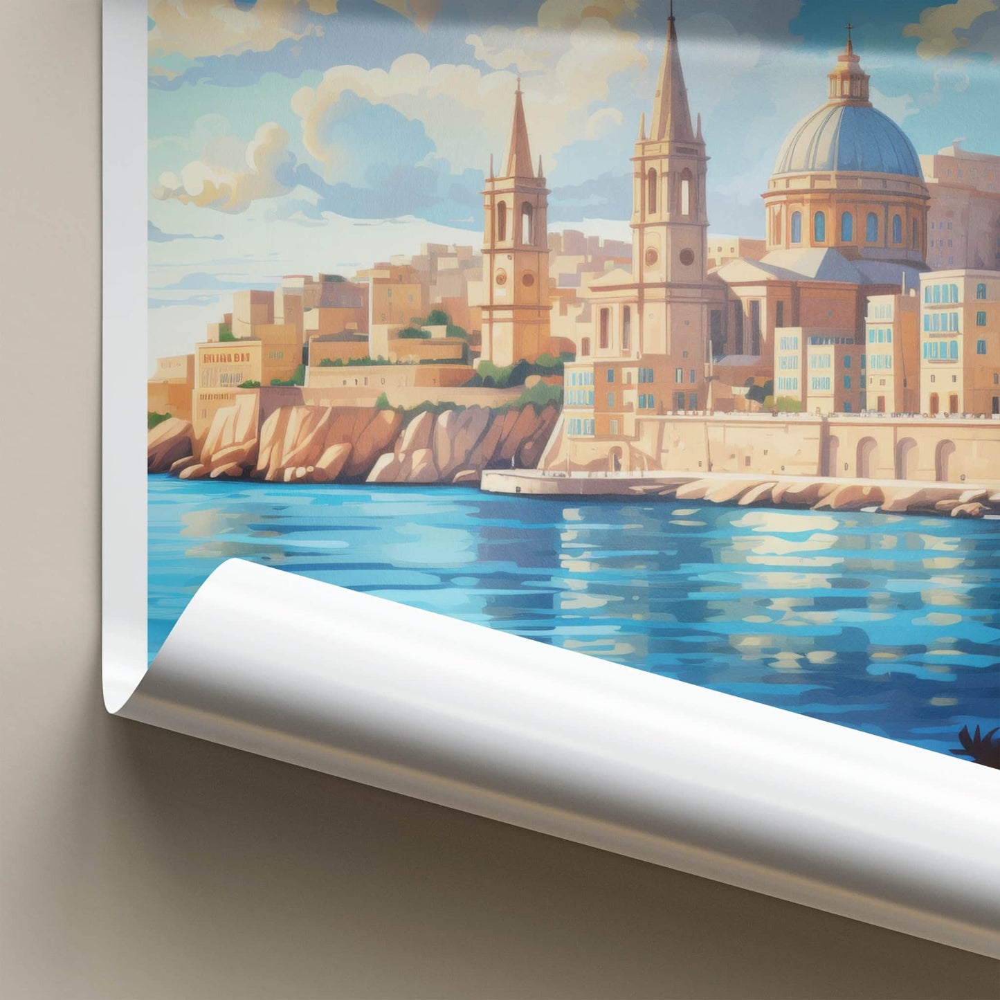 Malta Poster - Malta Travel Art - Valletta Harbor City Home Decor