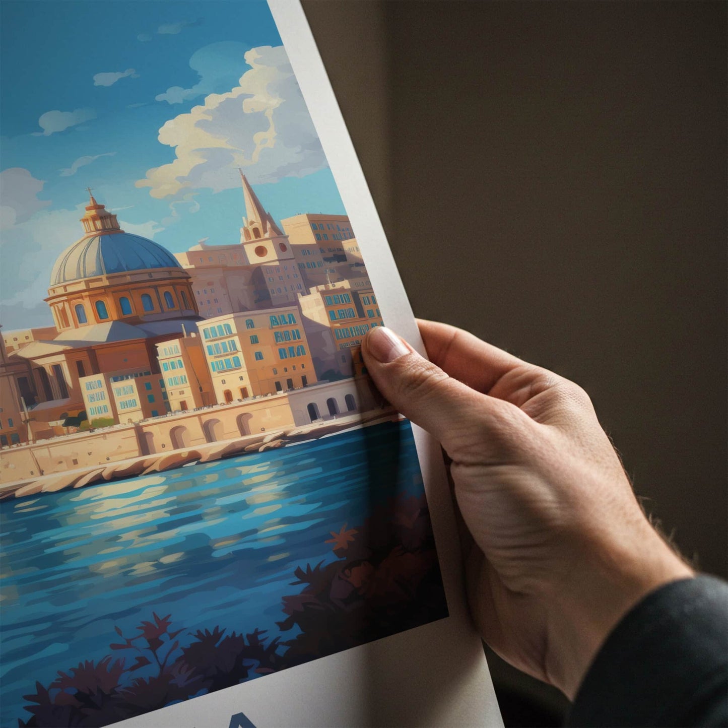 Malta Poster - Malta Travel Art - Valletta Harbor City Home Decor