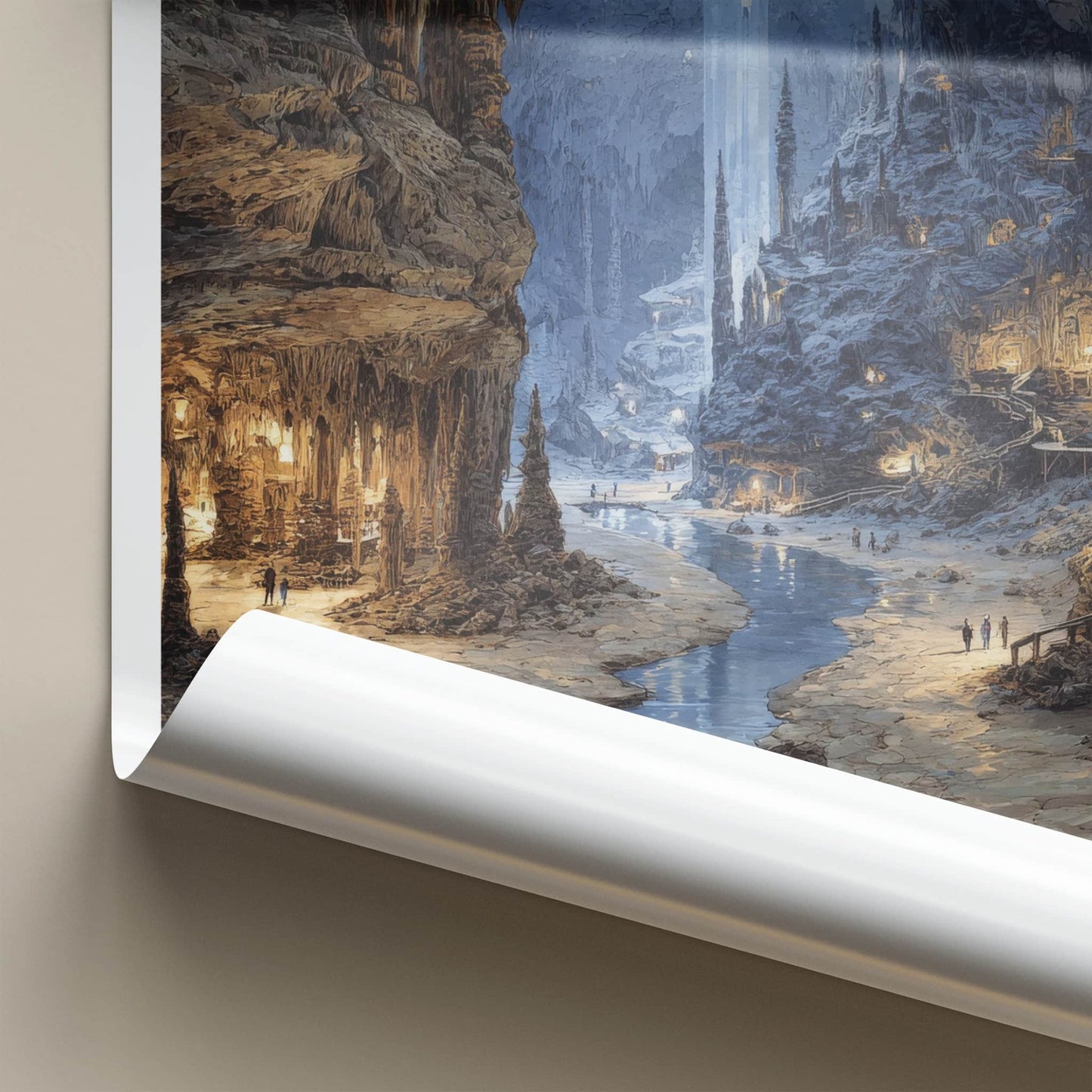 Mammoth Cave Poster - Kentucky Travel Art - Cavern River Stalagmites Home Decor