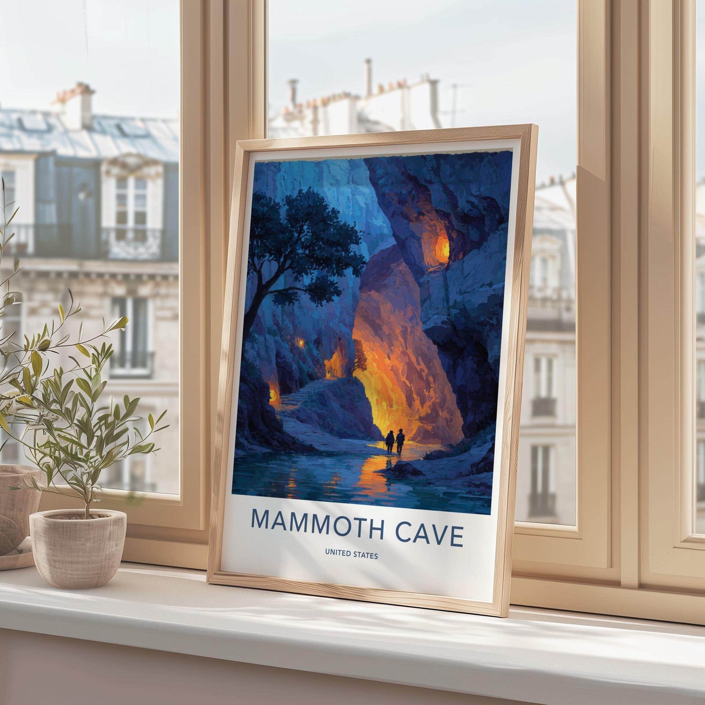 Mammoth Cave Poster - Kentucky Travel Art - Glowing Cave Passage Home Decor