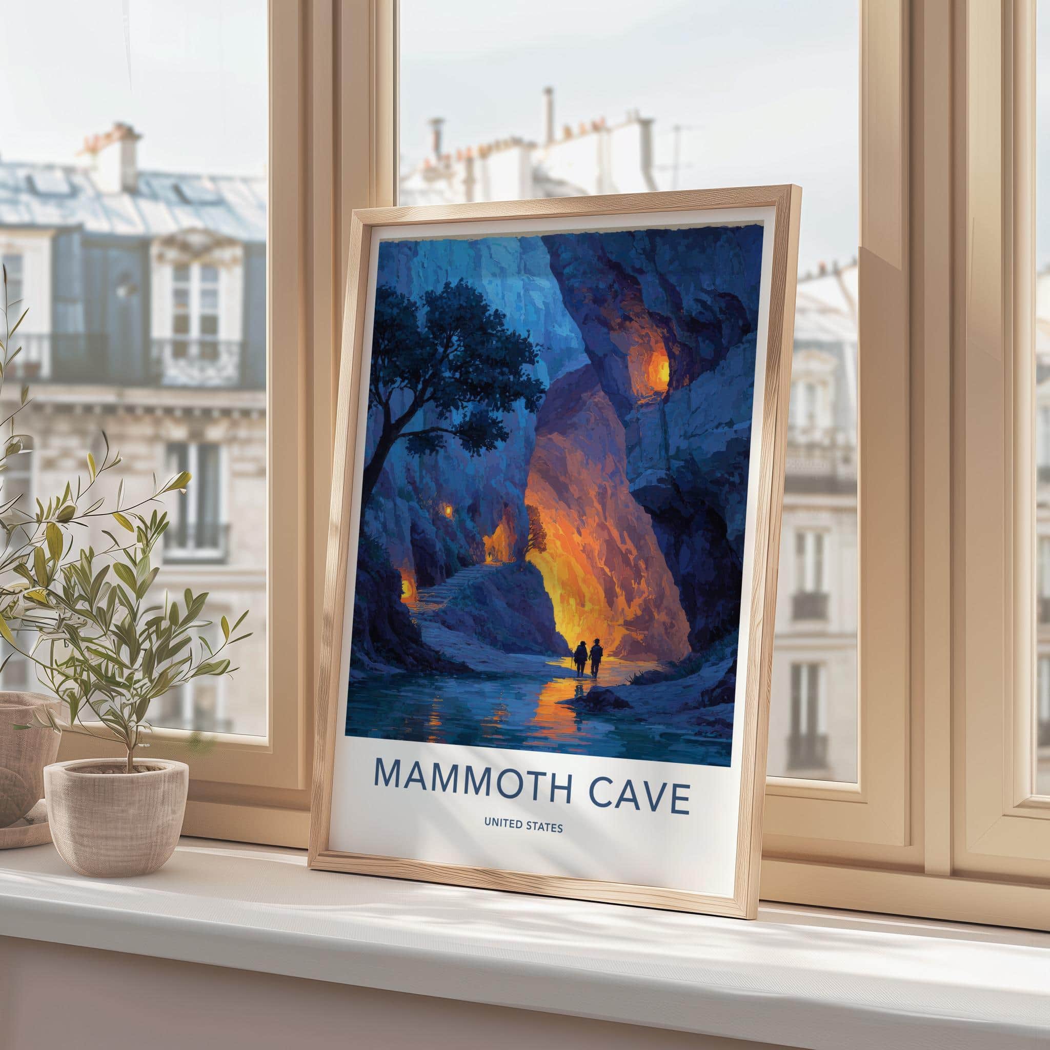 Mammoth Cave Poster - Kentucky Travel Art - Glowing Cave Passage Home Decor