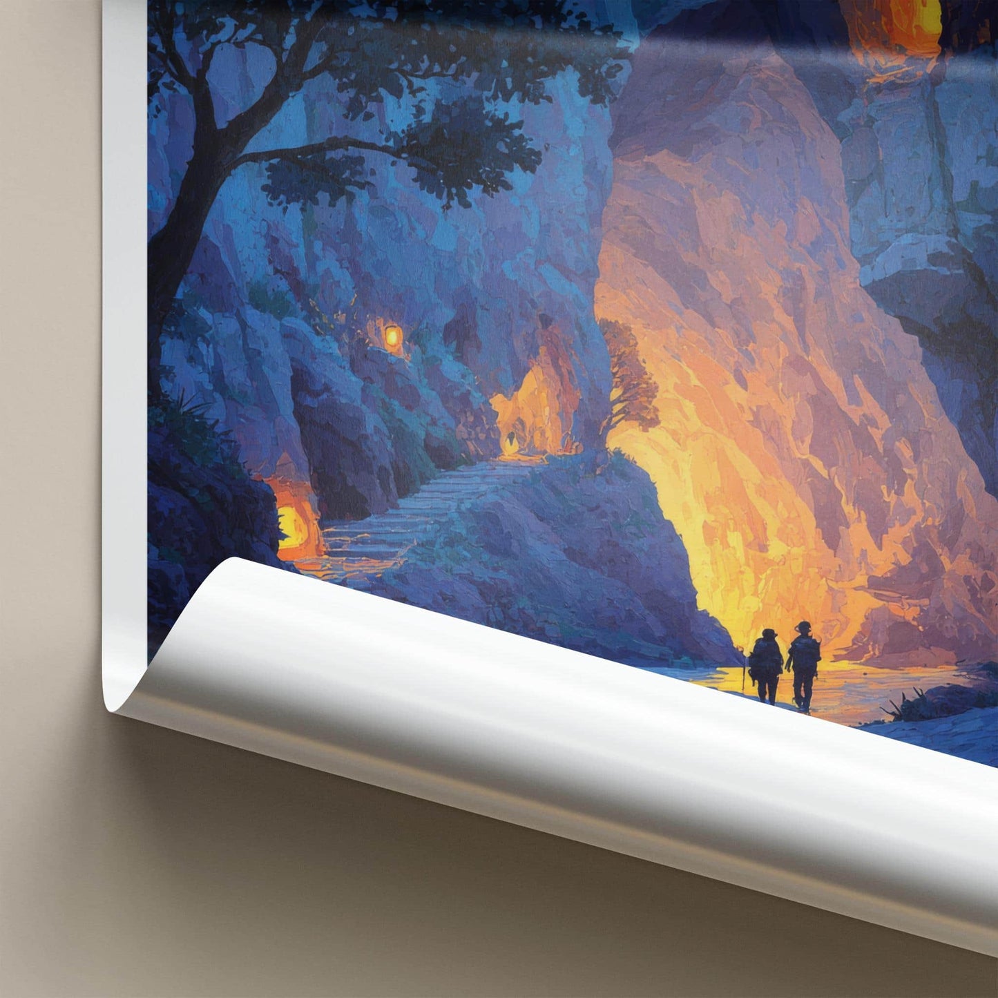 Mammoth Cave Poster - Kentucky Travel Art - Glowing Cave Passage Home Decor