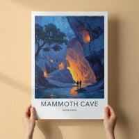 Mammoth Cave Poster - Kentucky Travel Art - Glowing Cave Passage Home Decor