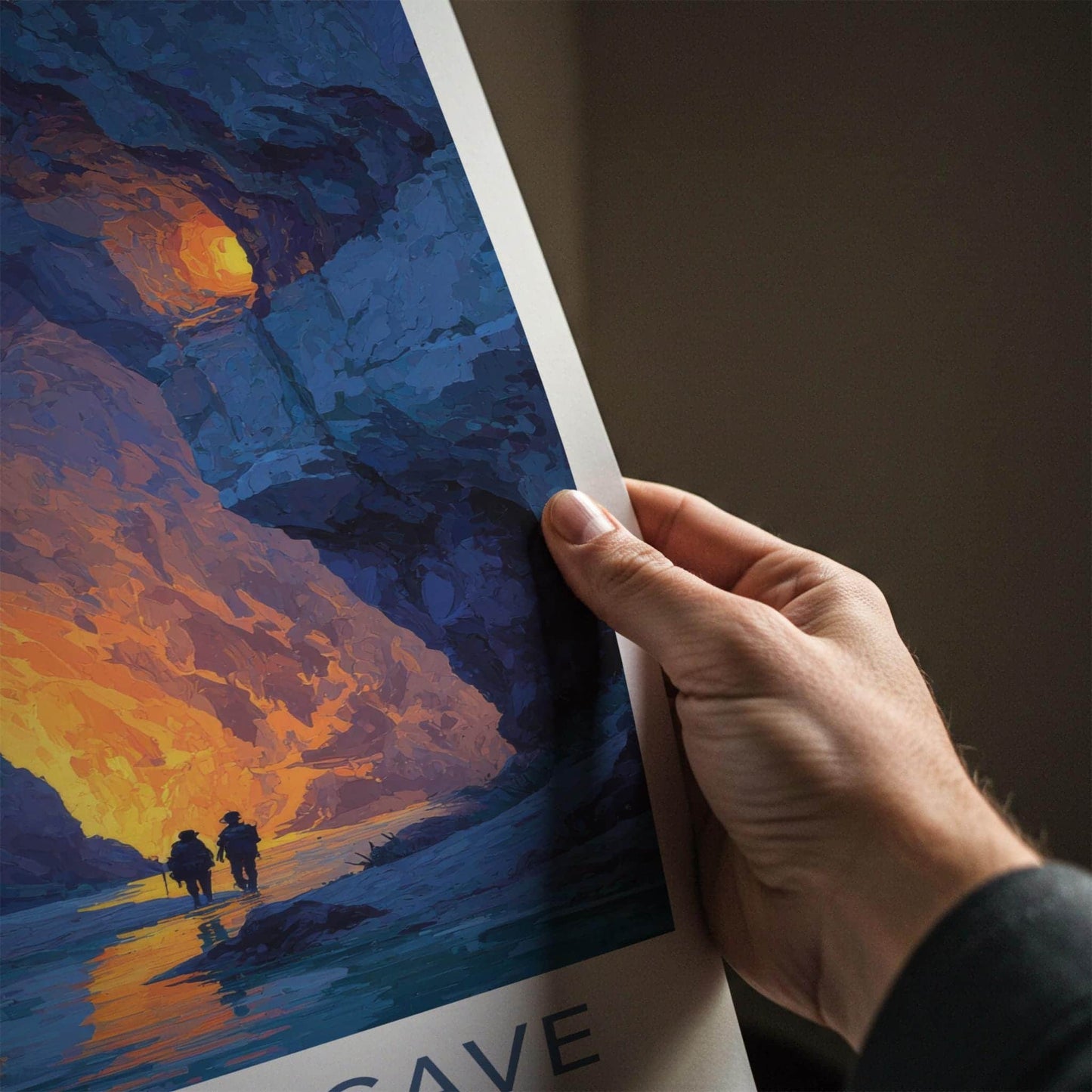 Mammoth Cave Poster - Kentucky Travel Art - Glowing Cave Passage Home Decor