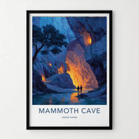 Mammoth Cave Poster - Kentucky Travel Art - Glowing Cave Passage Home Decor