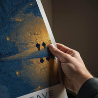 Mammoth Cave Poster - Kentucky Travel Art - Lantern Lit Cavern Wall Decor